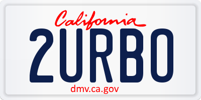 CA license plate 2URBO