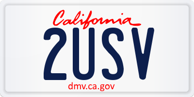 CA license plate 2USV