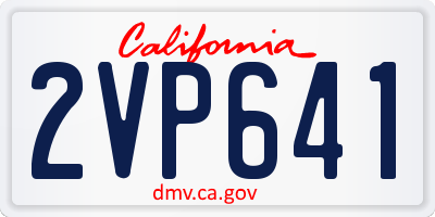 CA license plate 2VP641