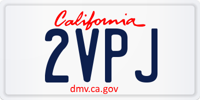 CA license plate 2VPJ