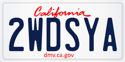 CA license plate 2WDSYA