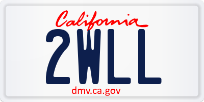 CA license plate 2WLL