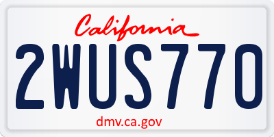 CA license plate 2WUS770
