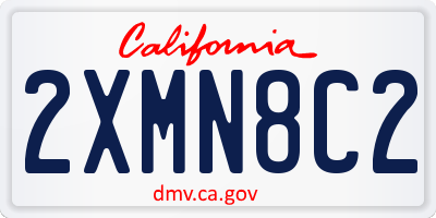 CA license plate 2XMN8C2