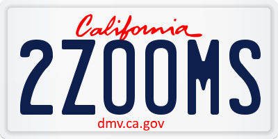 CA license plate 2ZOOMS