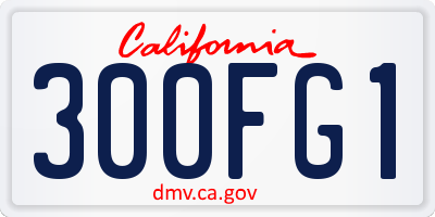 CA license plate 300FG1