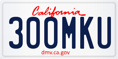 CA license plate 300MKU