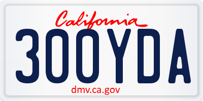 CA license plate 300YDA