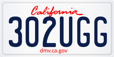 CA license plate 302UGG