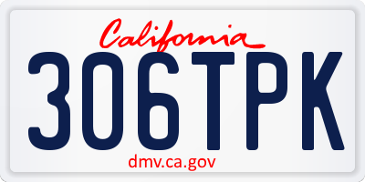 CA license plate 306TPK