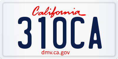 CA license plate 310CA