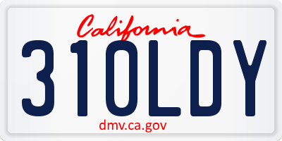 CA license plate 310LDY