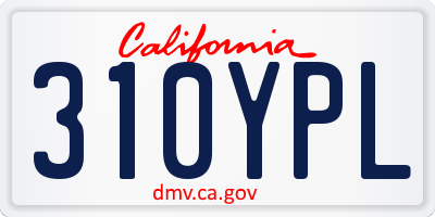 CA license plate 310YPL