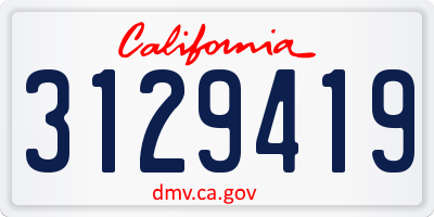 CA license plate 3129419