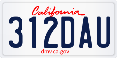 CA license plate 312DAU