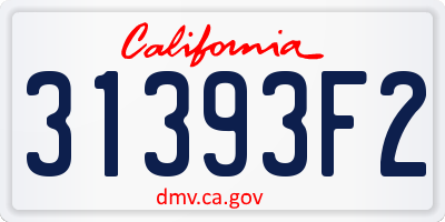 CA license plate 31393F2