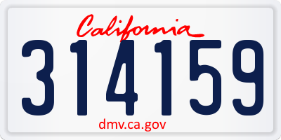 CA license plate 314159