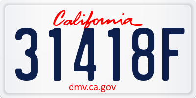 CA license plate 31418F