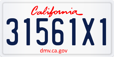 CA license plate 31561X1