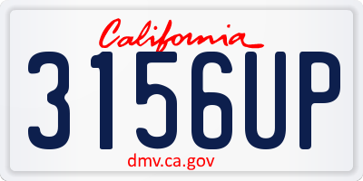 CA license plate 3156UP