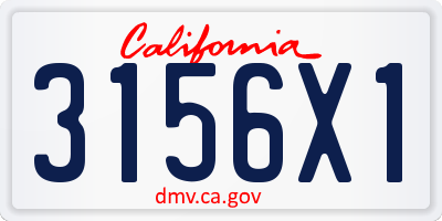 CA license plate 3156X1