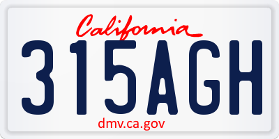 CA license plate 315AGH