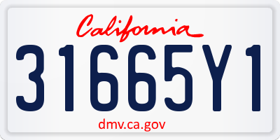 CA license plate 31665Y1