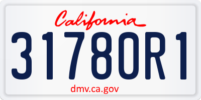 CA license plate 31780R1