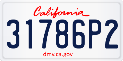 CA license plate 31786P2