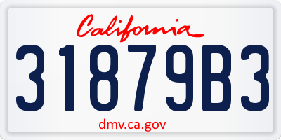 CA license plate 31879B3