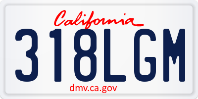 CA license plate 318LGM