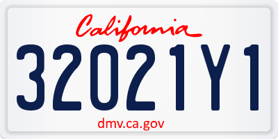 CA license plate 32021Y1