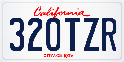 CA license plate 320TZR