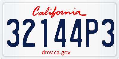 CA license plate 32144P3