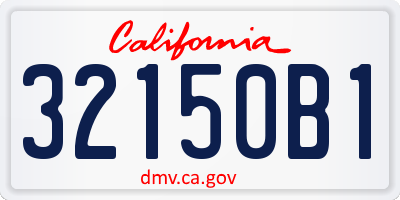 CA license plate 32150B1