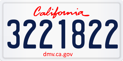 CA license plate 3221822