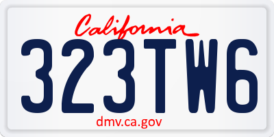 CA license plate 323TW6