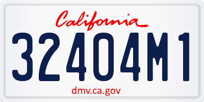 CA license plate 32404M1