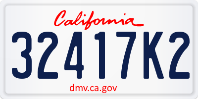 CA license plate 32417K2