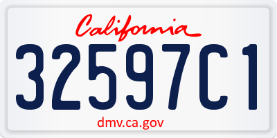 CA license plate 32597C1