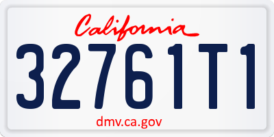 CA license plate 32761T1