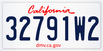 CA license plate 32791W2