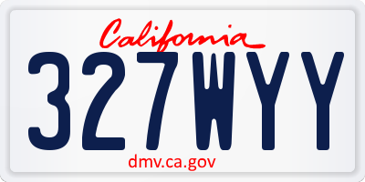 CA license plate 327WYY