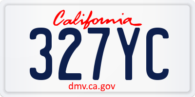 CA license plate 327YC