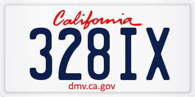 CA license plate 328IX