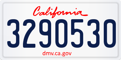 CA license plate 3290530