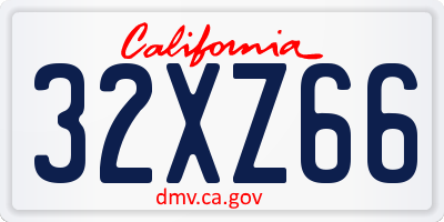 CA license plate 32XZ66