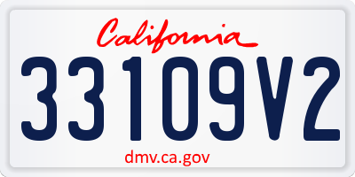 CA license plate 33109V2