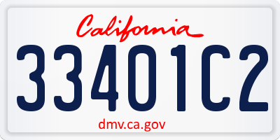 CA license plate 33401C2