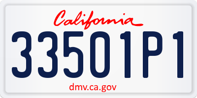 CA license plate 33501P1